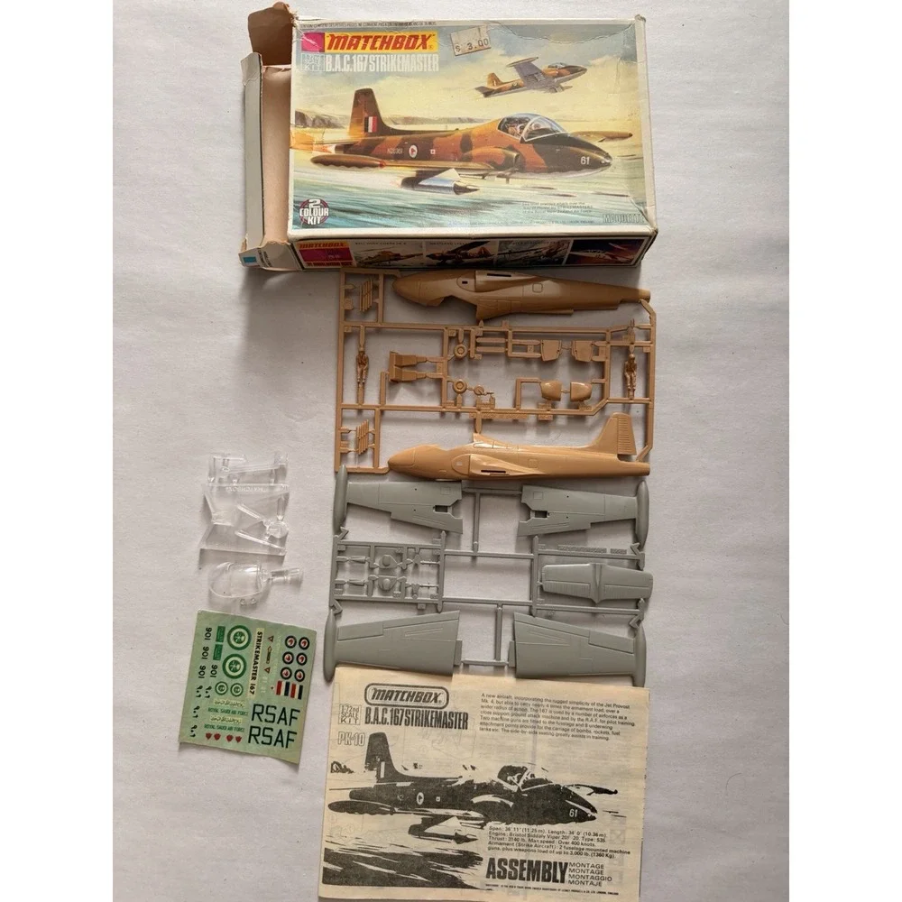 Vintage Matchbox 1973 B.A.C. 167 Strikemaster 1:72 Model Kit PK-10